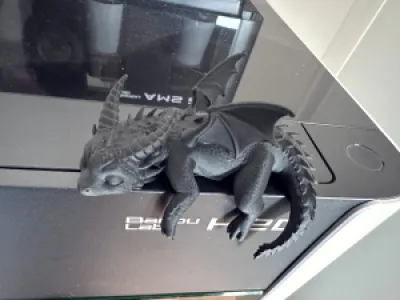 PC kasa içi ve masa köşesi için üretilmiş uyuyan ejderha 3D baskı biblo figür