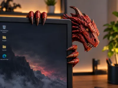 Monitor için Ejderha Figürü - Dragon On Monitor  3D Model