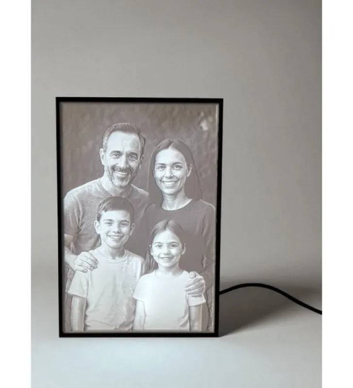 3D Işıklı Litofan Fotoğraf Çerçevesi & Gece Lambası – Kişiye Özel Hatıra
