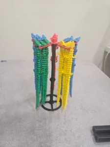 Çin Ejderhası Sergileme Stant Seti + 15 Adet Karışık Renkli 20 cm Hareketli Ejderha Figürü